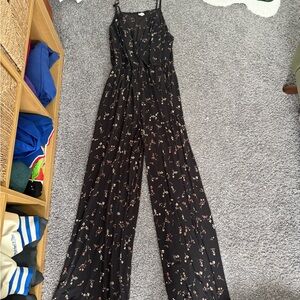 Floral Black Jumpsuit